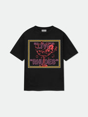 Rhude Wine Glass Golden Frame Graphic Oversized T‑Shirt