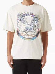 Rhude Retro Colorful Eagle Circle Graphic Oversized T‑Shirt