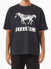 Rhude Running Horse Graphic Oversized T‑Shirt