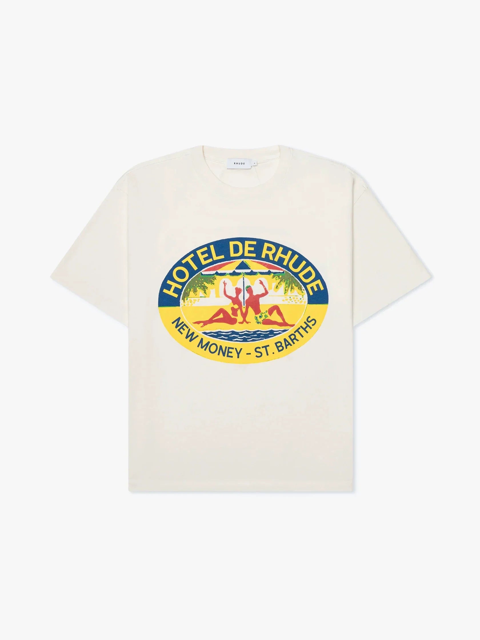 Rhude Hotel De Rhude Circular Badge Graphic Oversized T‑Shirt