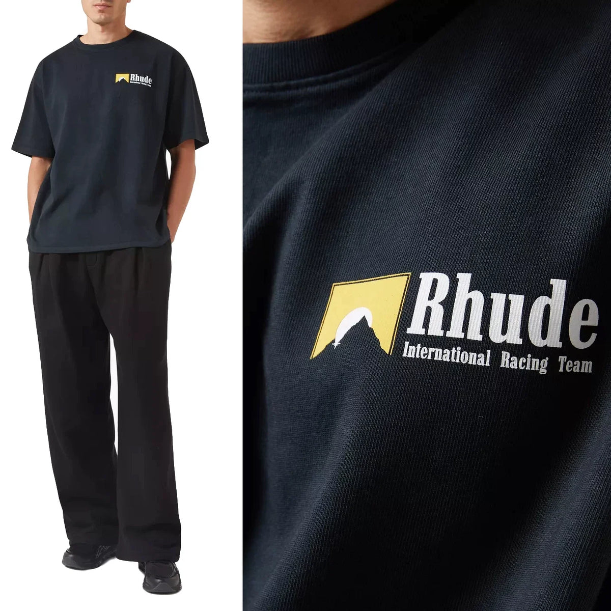 Rhude International Racing Team Logo Oversized T‑Shirt