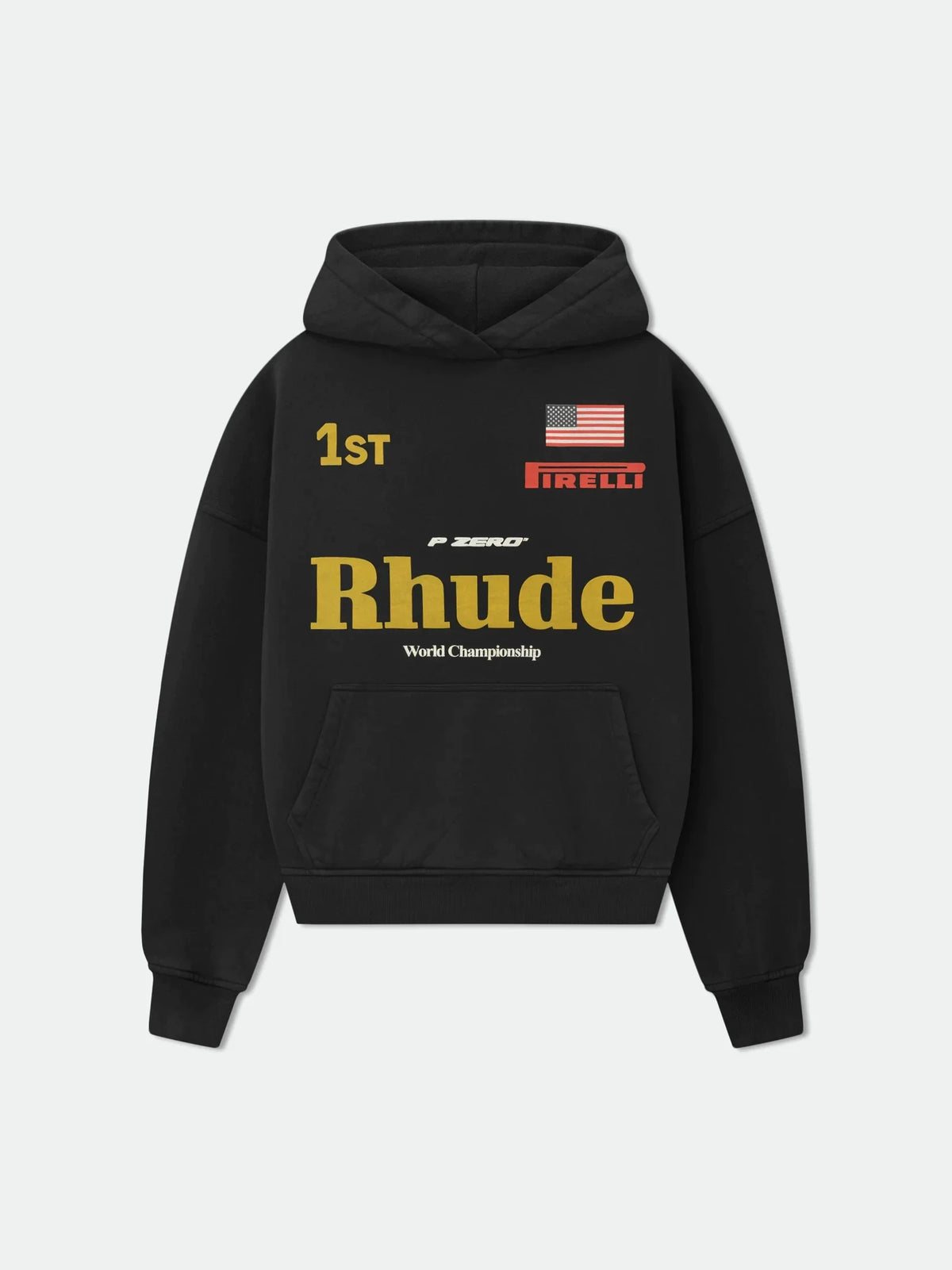 Rhude Vintage Letter Print Oversized Unisex Hoodie