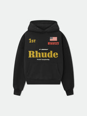 Rhude Vintage Letter Print Oversized Unisex Hoodie