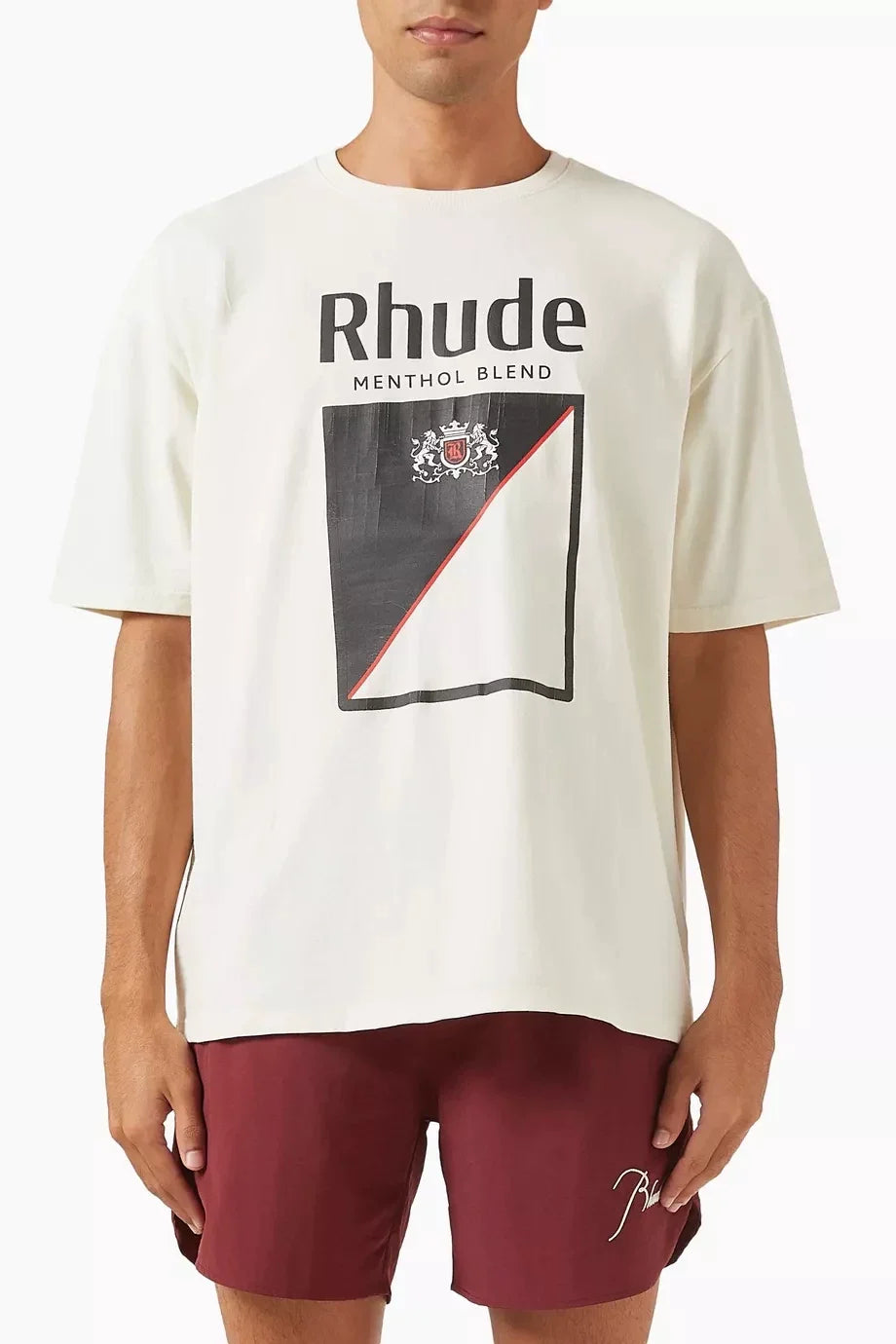 Rhude Menthol Blend Square Logo Graphic Oversized T‑Shirt